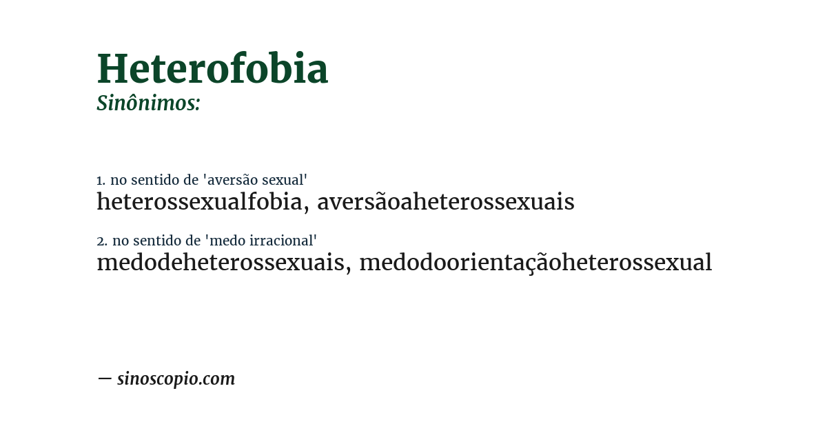 Sinônimo de heterofobia