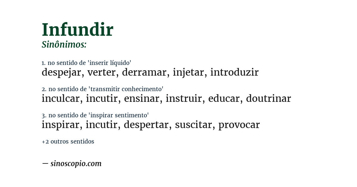 Sinônimo de infundir