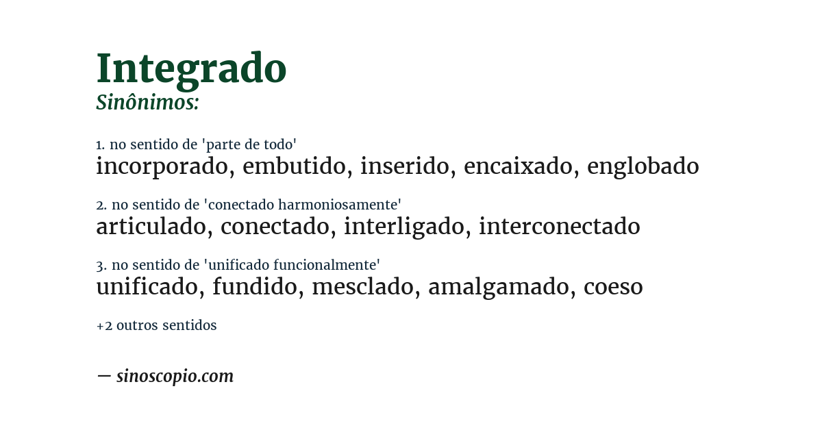 Sinônimo de integrado