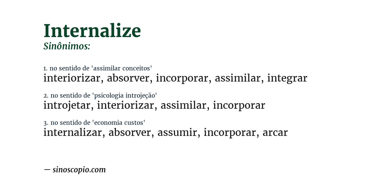 Sinônimo de internalize