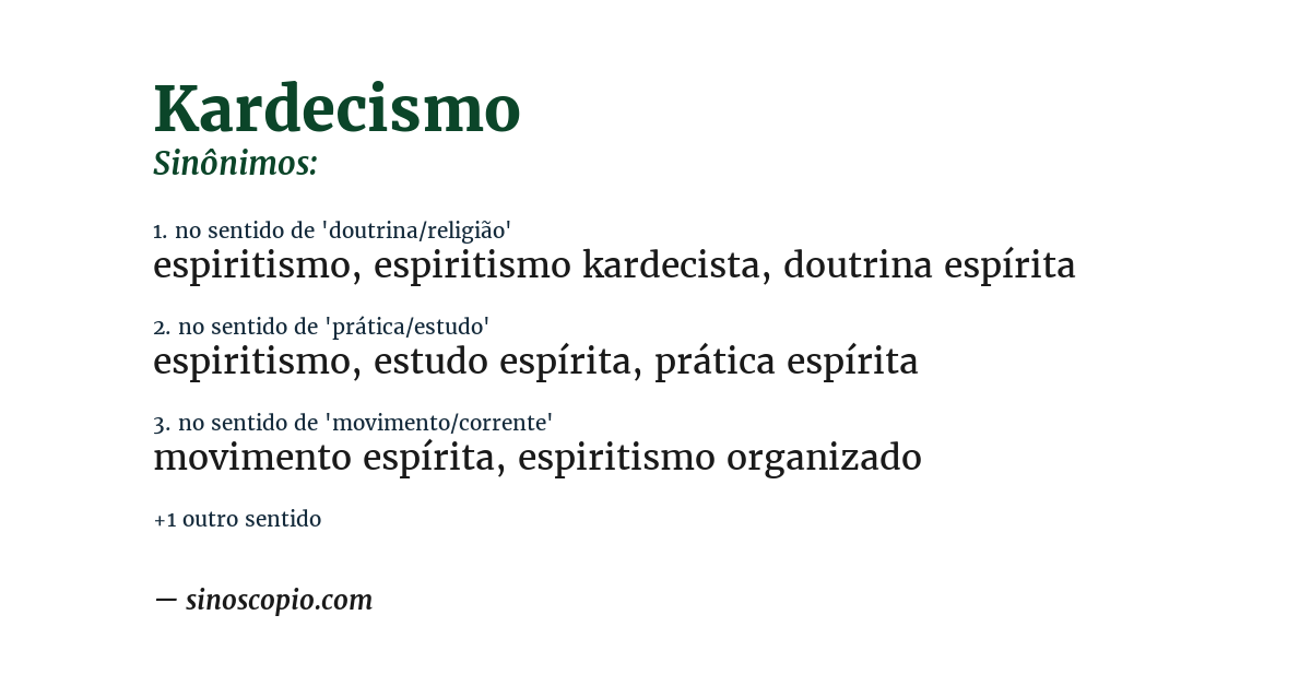 Sinônimo de kardecismo