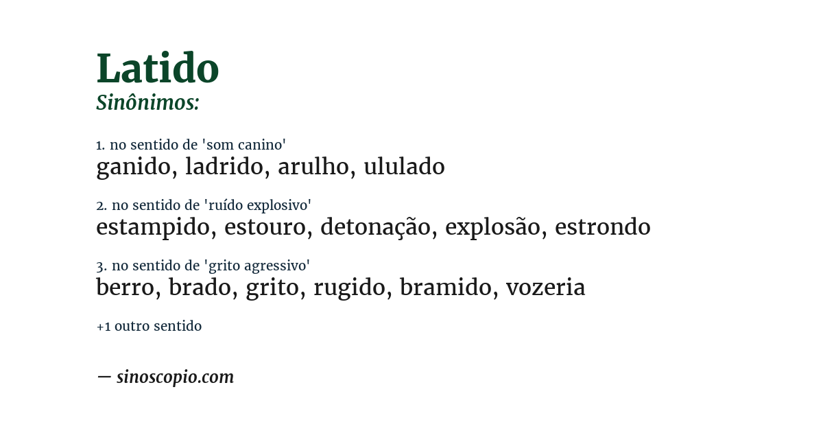 Sinônimo de latido