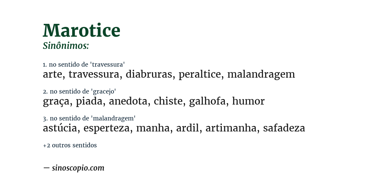 Sinônimo de marotice