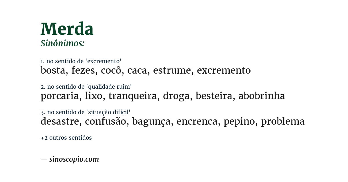 Sinônimo de merda
