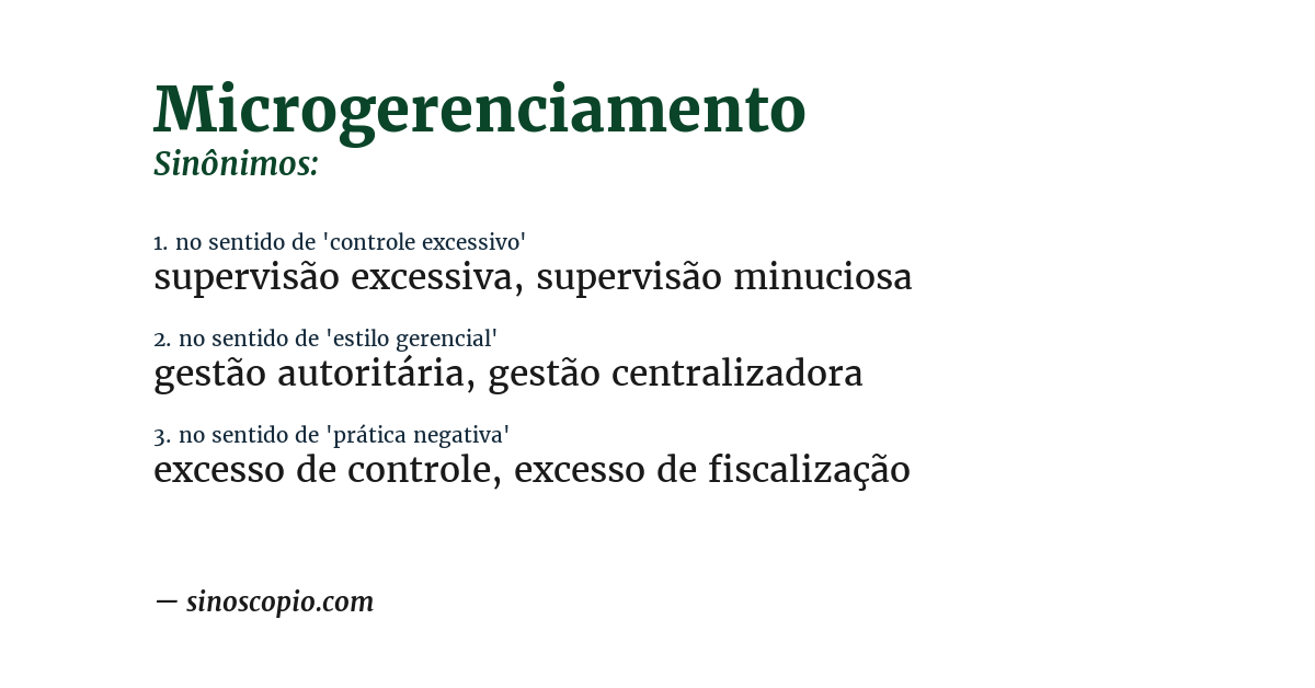 Sinônimo de microgerenciamento