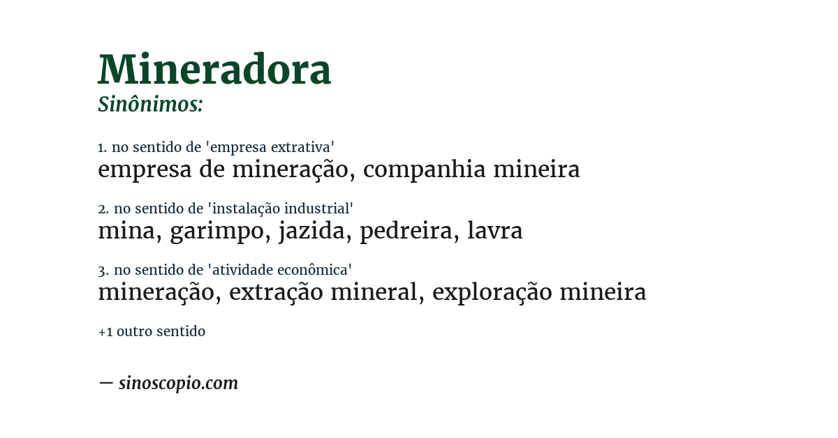 Sinônimo de mineradora