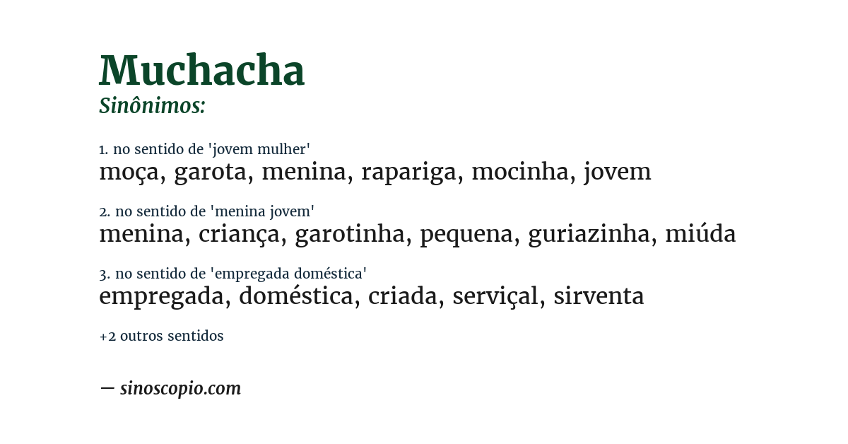 Sinônimo de muchacha
