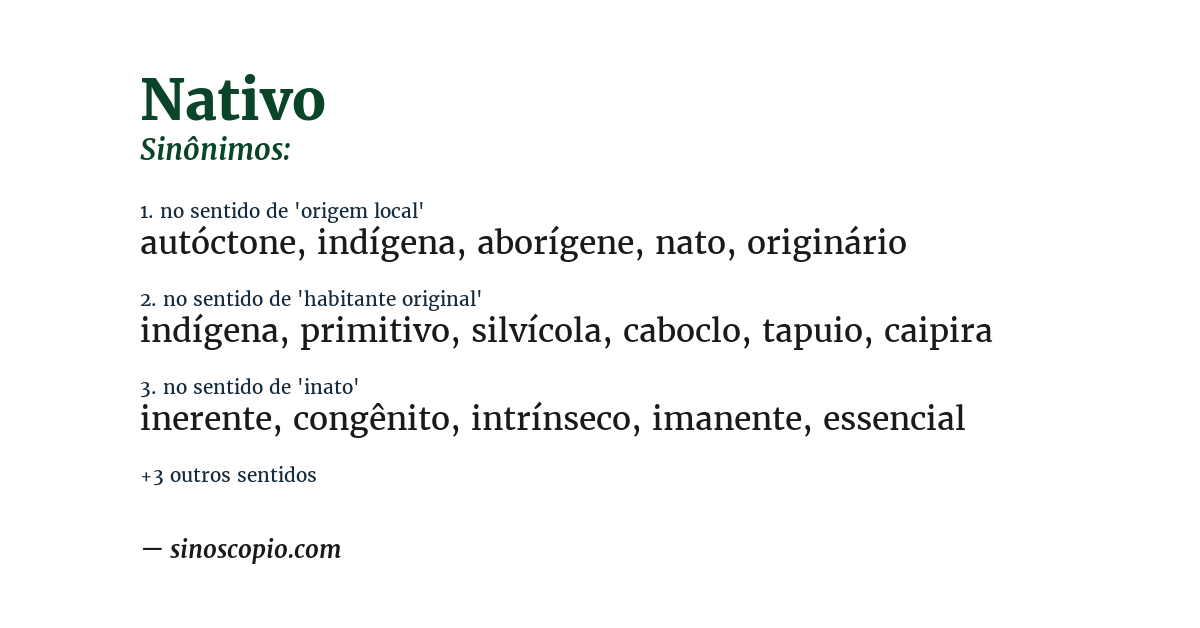 Sinônimo de nativo
