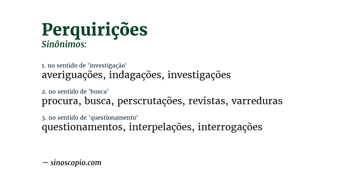 Sinônimo de perquirições