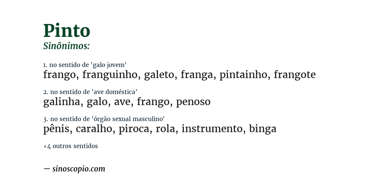 Sinônimo de pinto