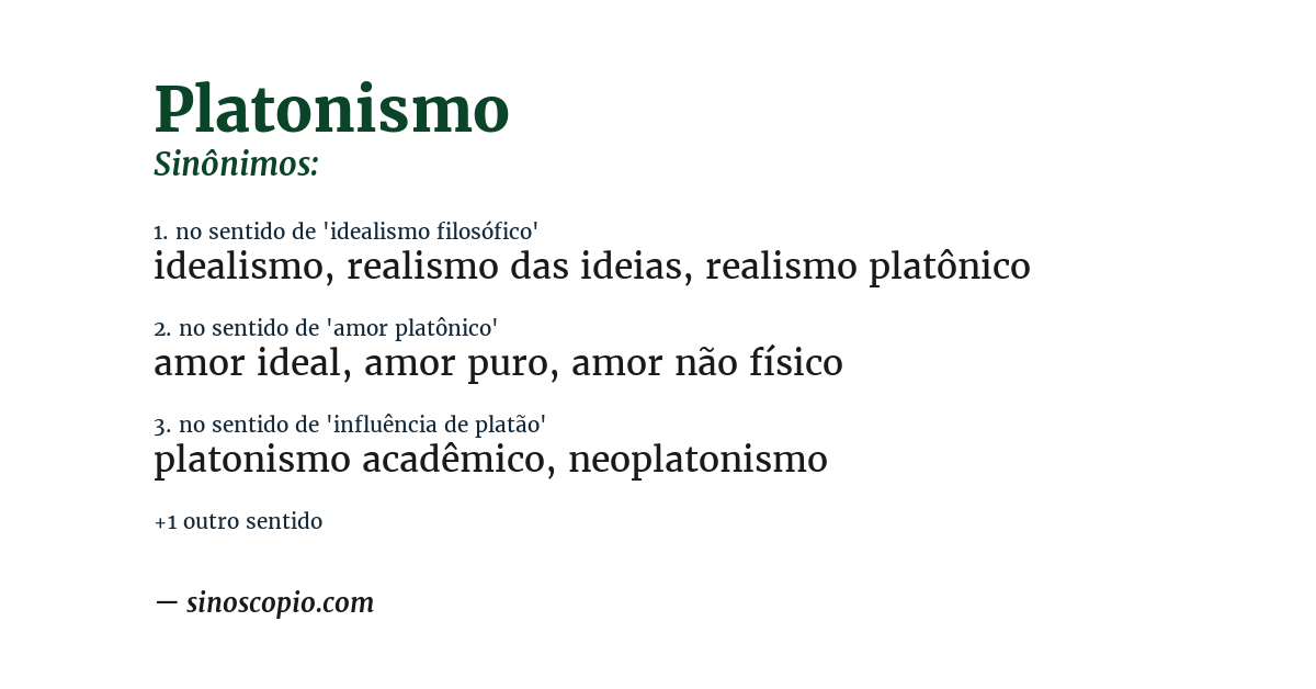 Sinônimo de platonismo