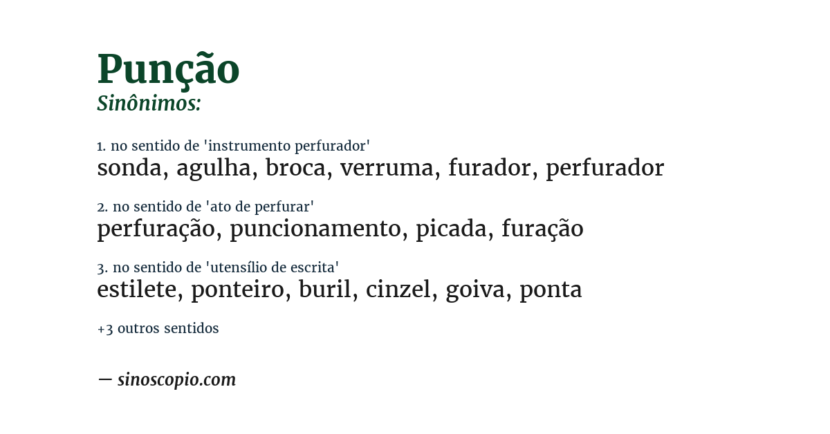 Sinônimo de punção