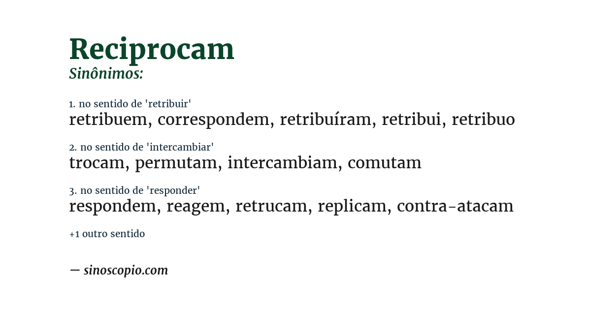 Sinônimo de reciprocam