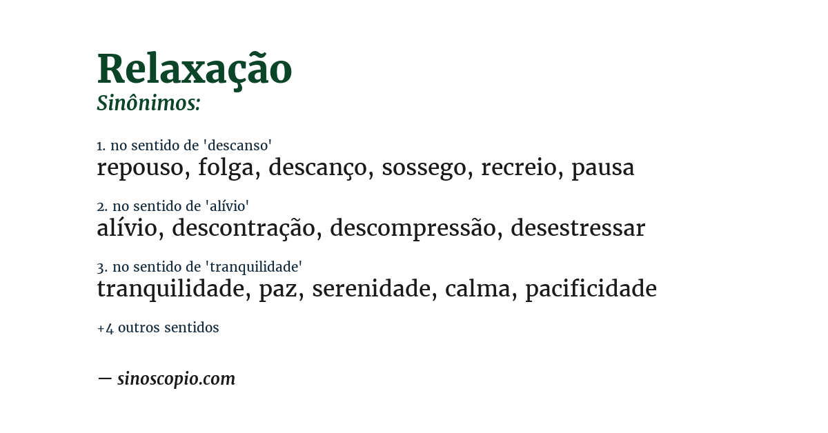 Sinônimo de relaxação