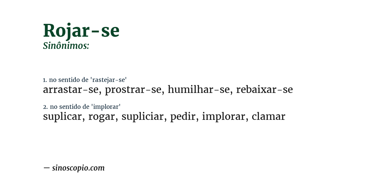 Sinônimo de rojar-se