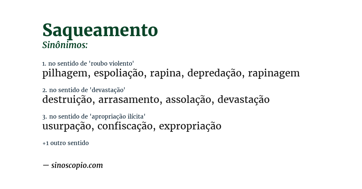 Sinônimo de saqueamento