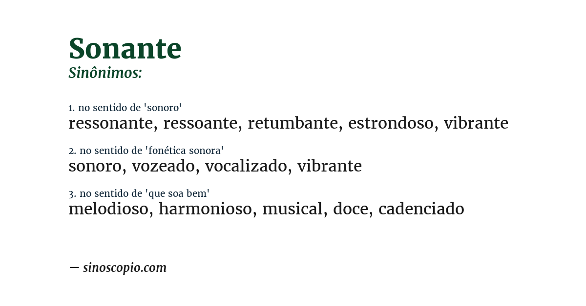 Sinônimo de sonante
