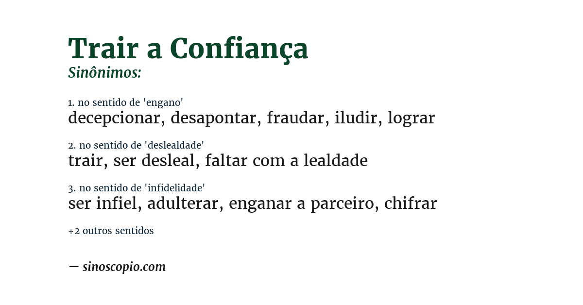Sinônimo de trair a confiança