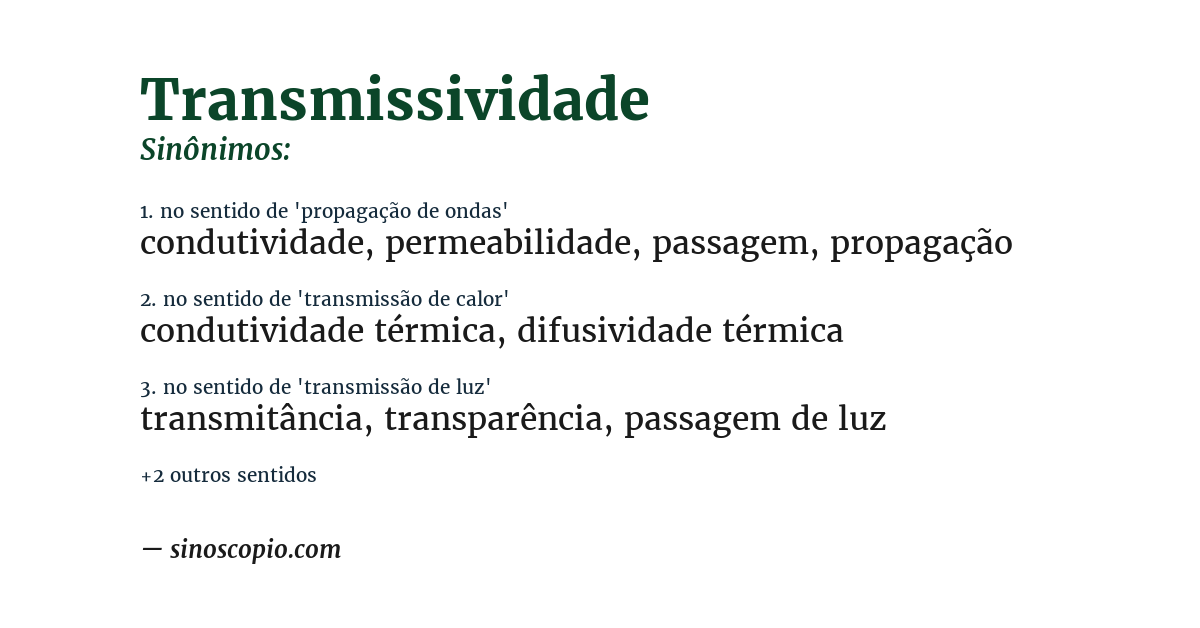 Sinônimo de transmissividade