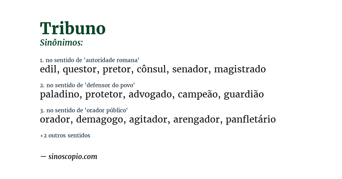 Sinônimo de tribuno