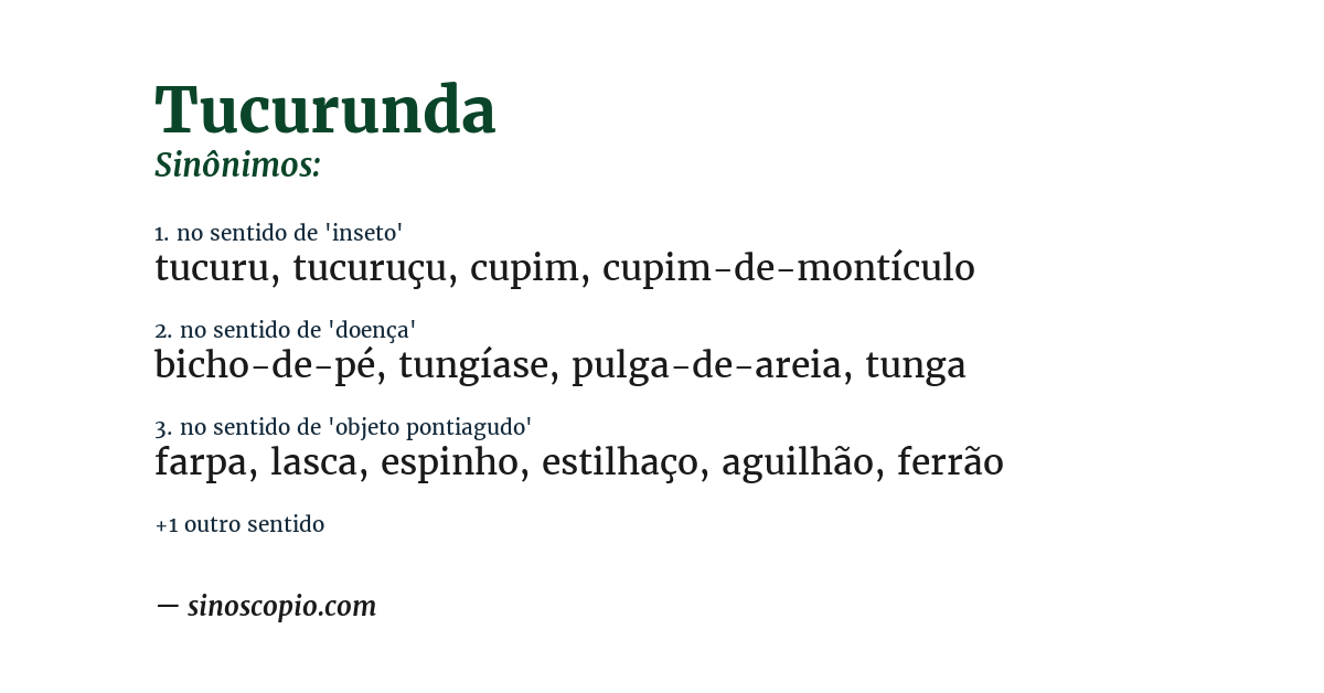 Sinônimo de tucurunda