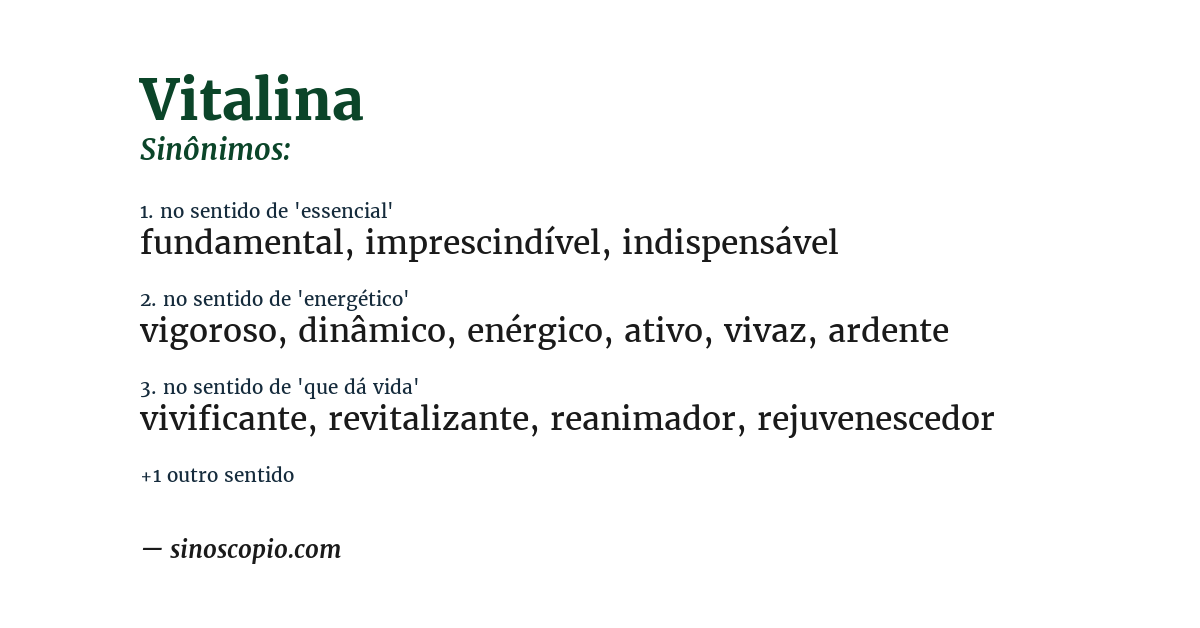 Sinônimo de vitalina