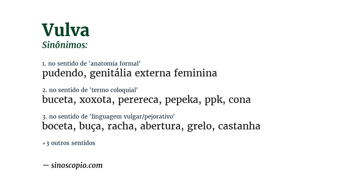 Sinônimo de vulva