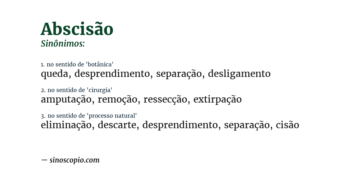 Sinônimo de abscisão
