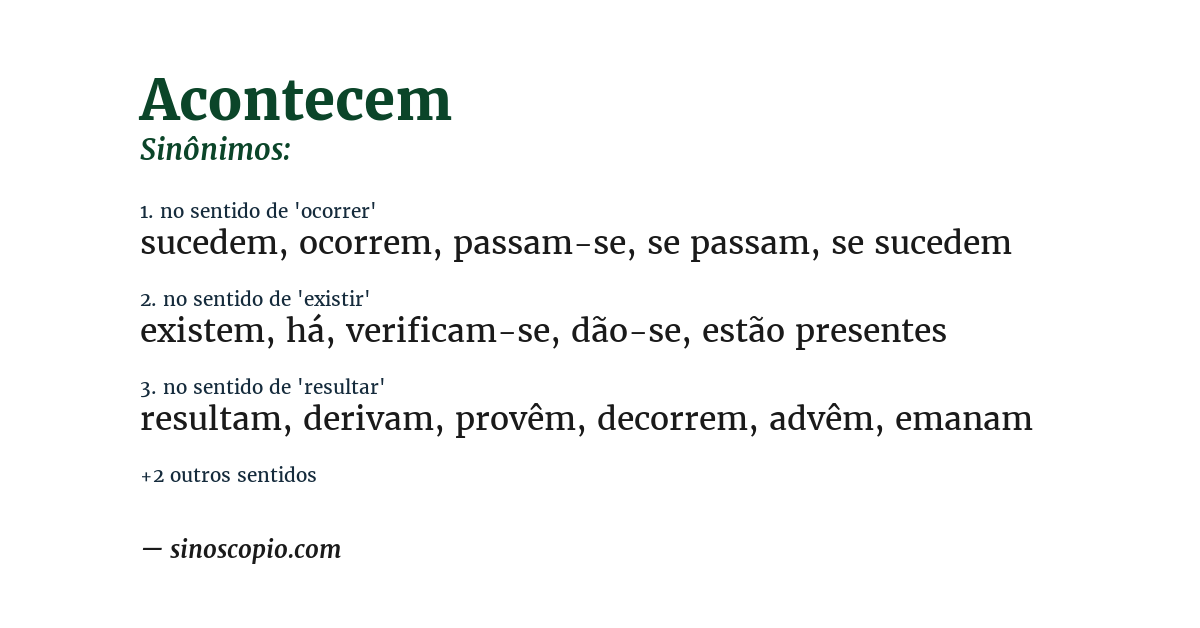 Sinônimo de acontecem