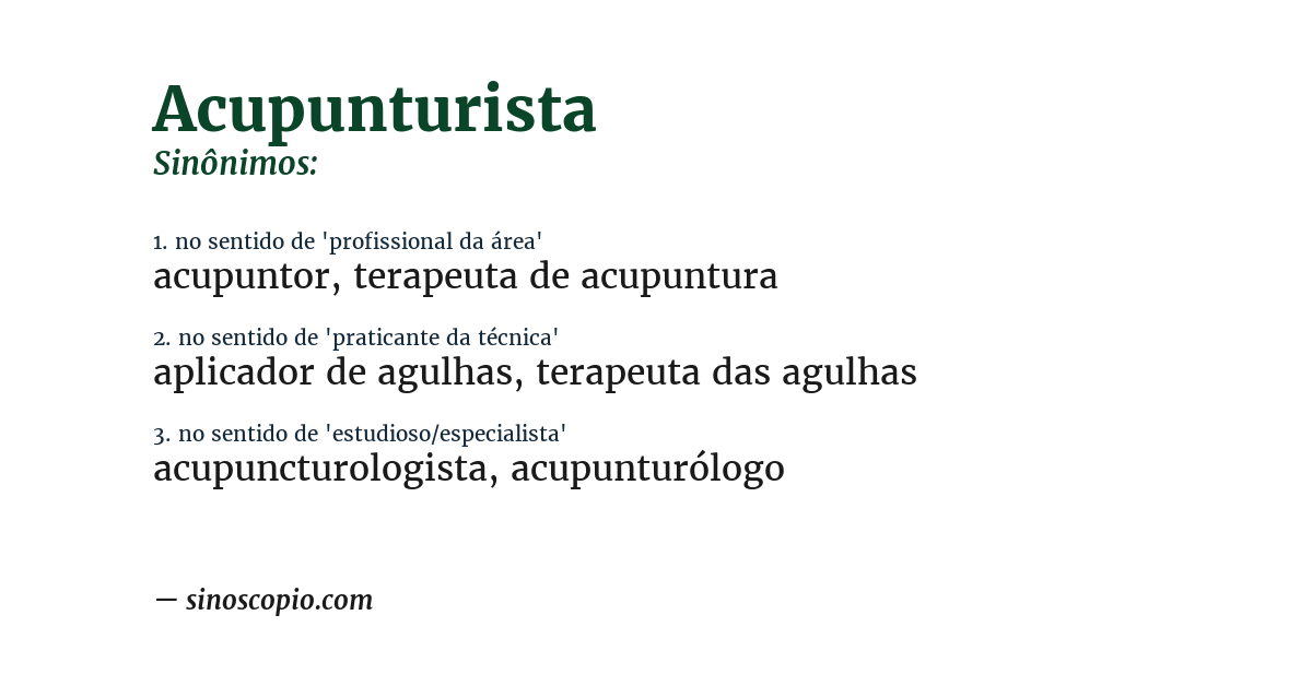 Sinônimo de acupunturista