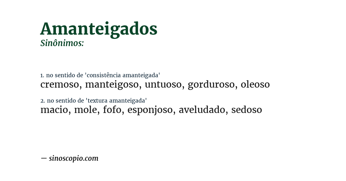 Sinônimo de amanteigados