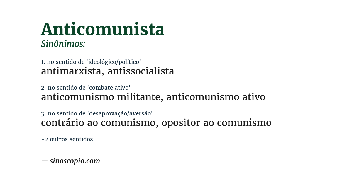 Sinônimo de anticomunista