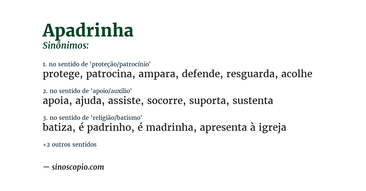 Sinônimo de apadrinha