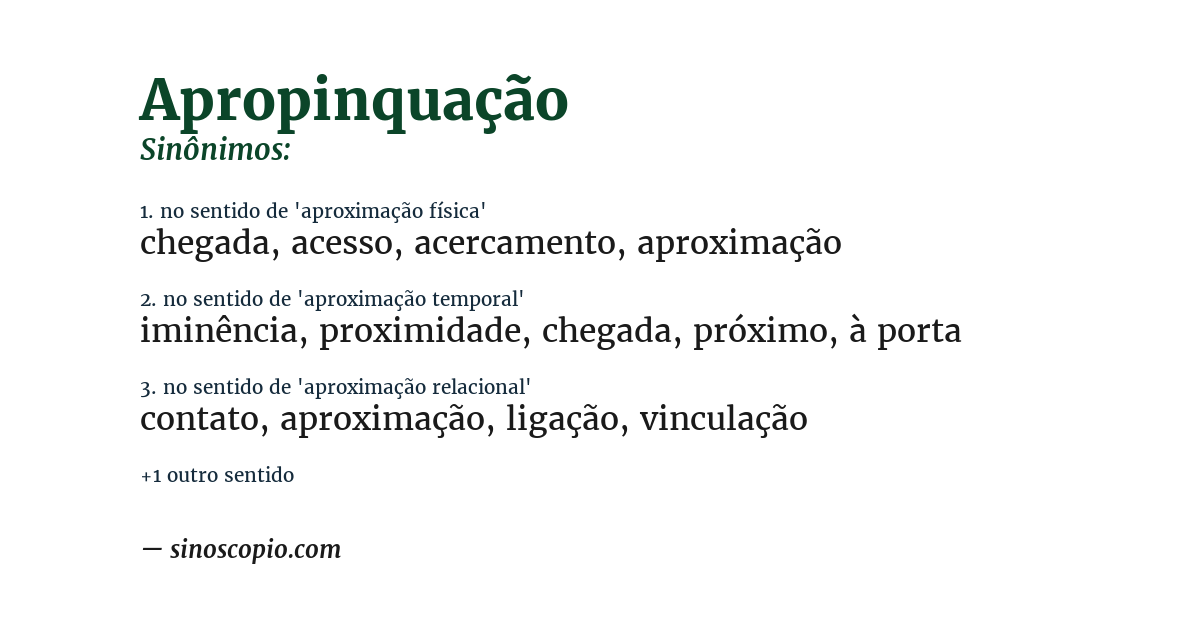 Sinônimo de apropinquação