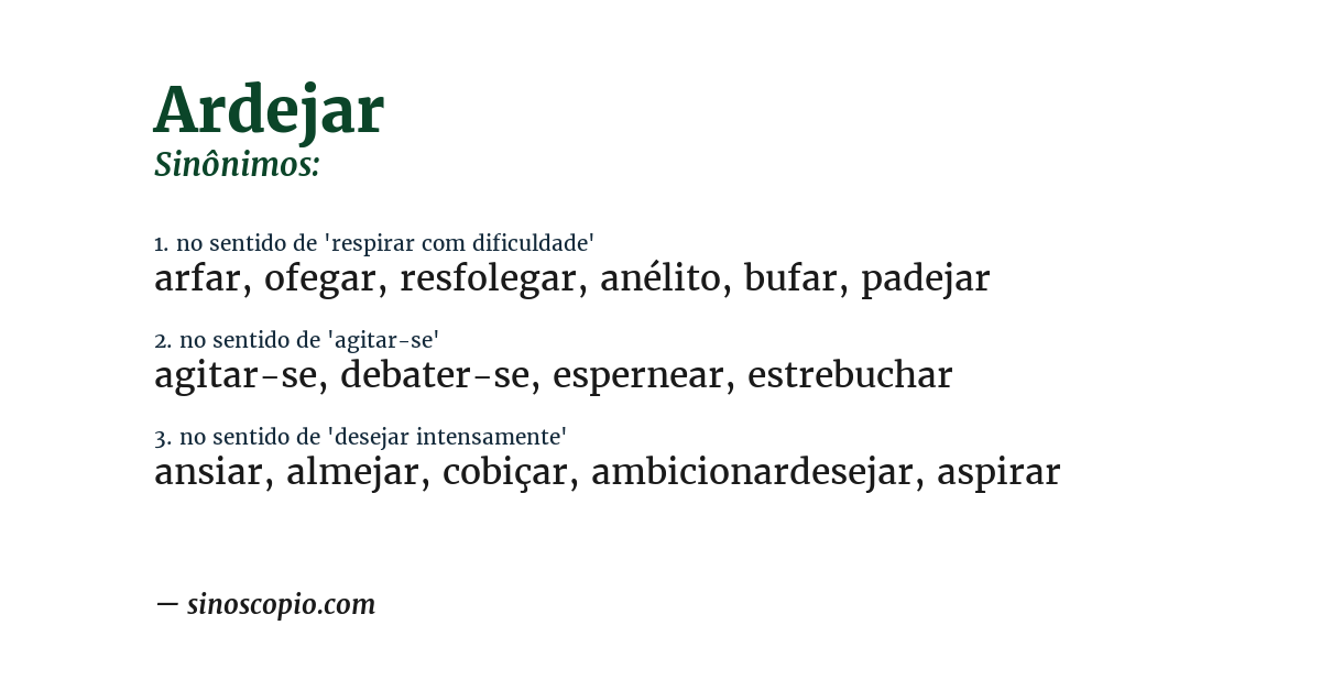 Sinônimo de ardejar