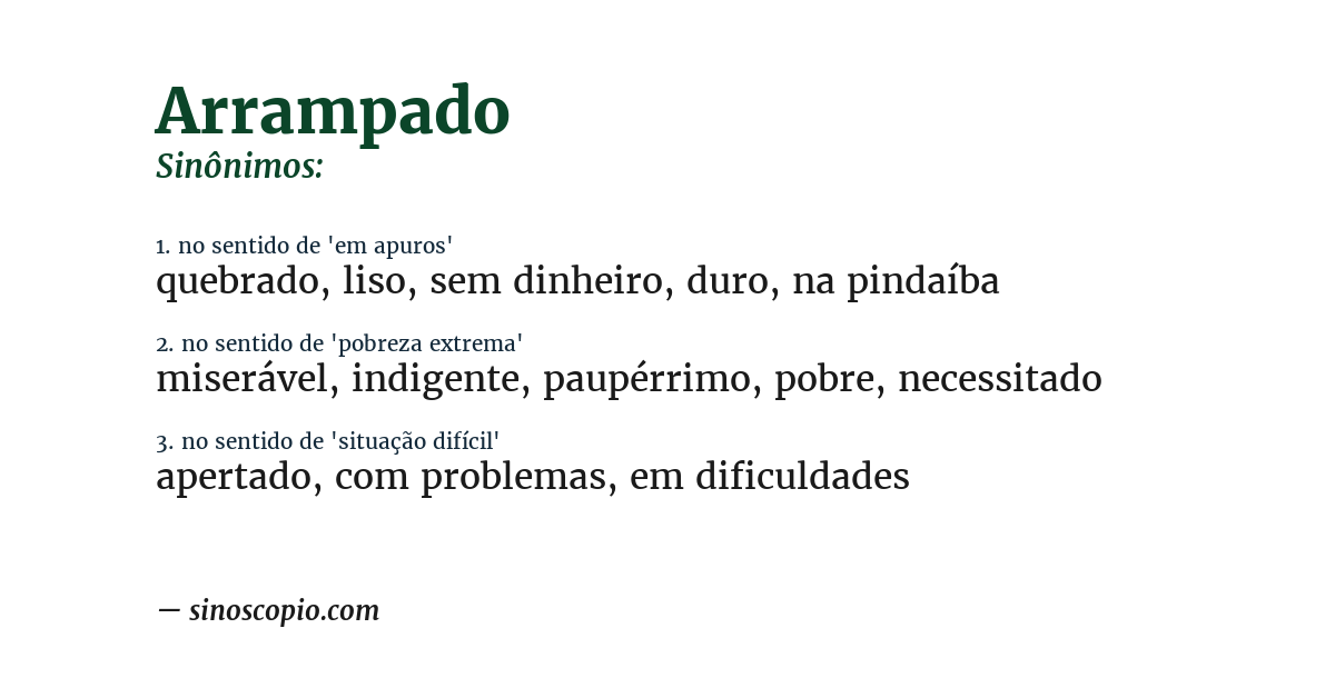 Sinônimo de arrampado
