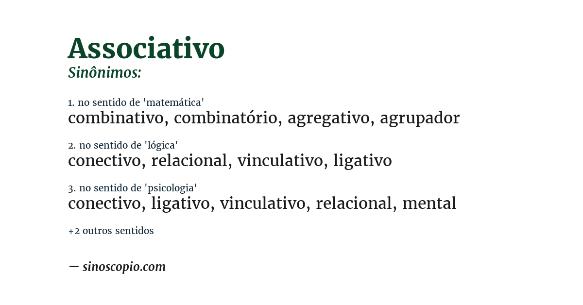 Sinônimo de associativo