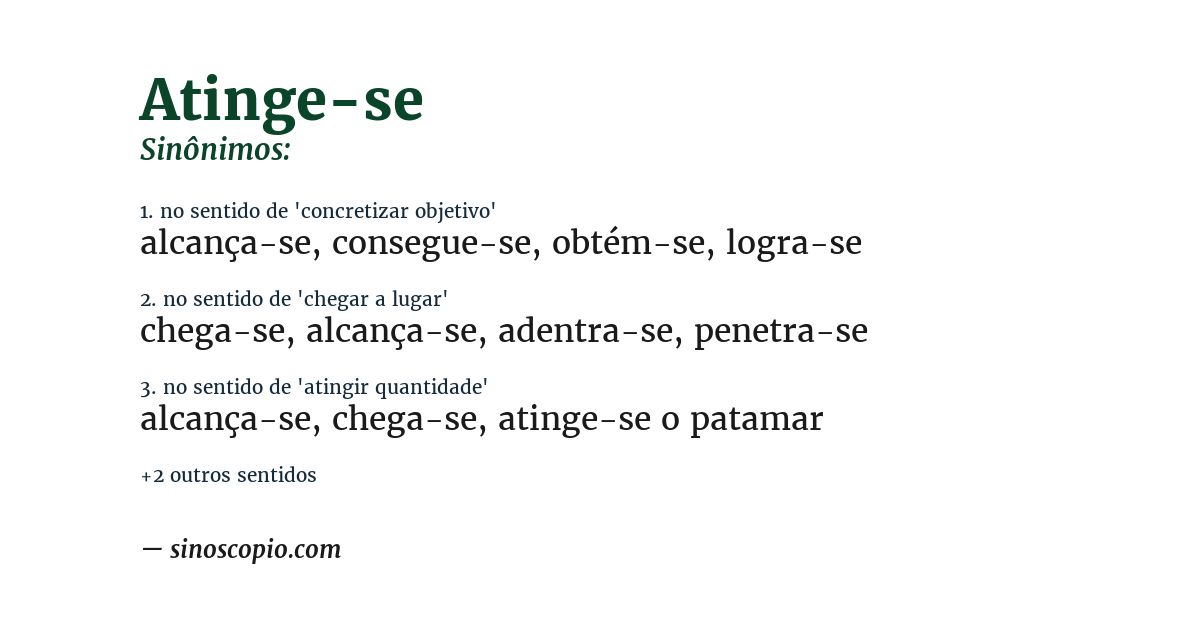 Sinônimo de atinge-se