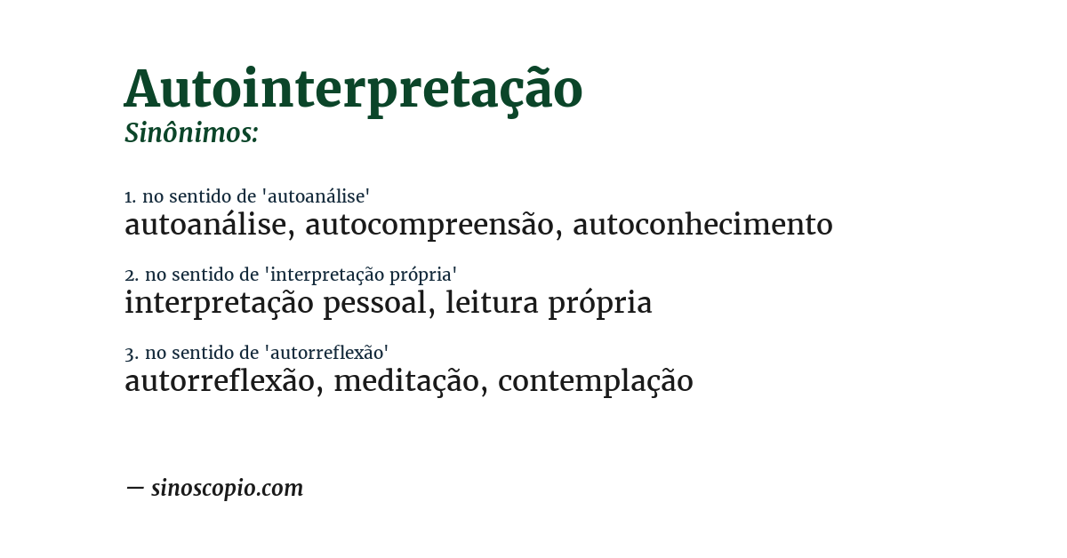 Sinônimo de autointerpretação
