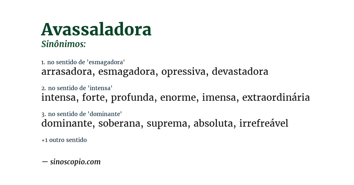 Sinônimo de avassaladora