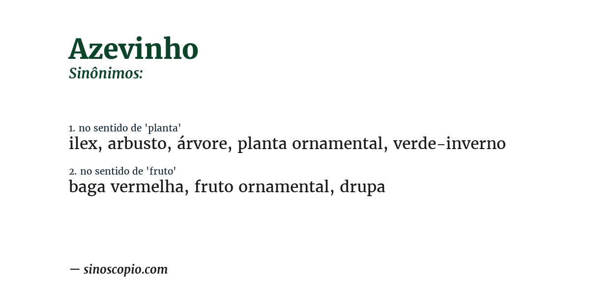 Sinônimo de azevinho