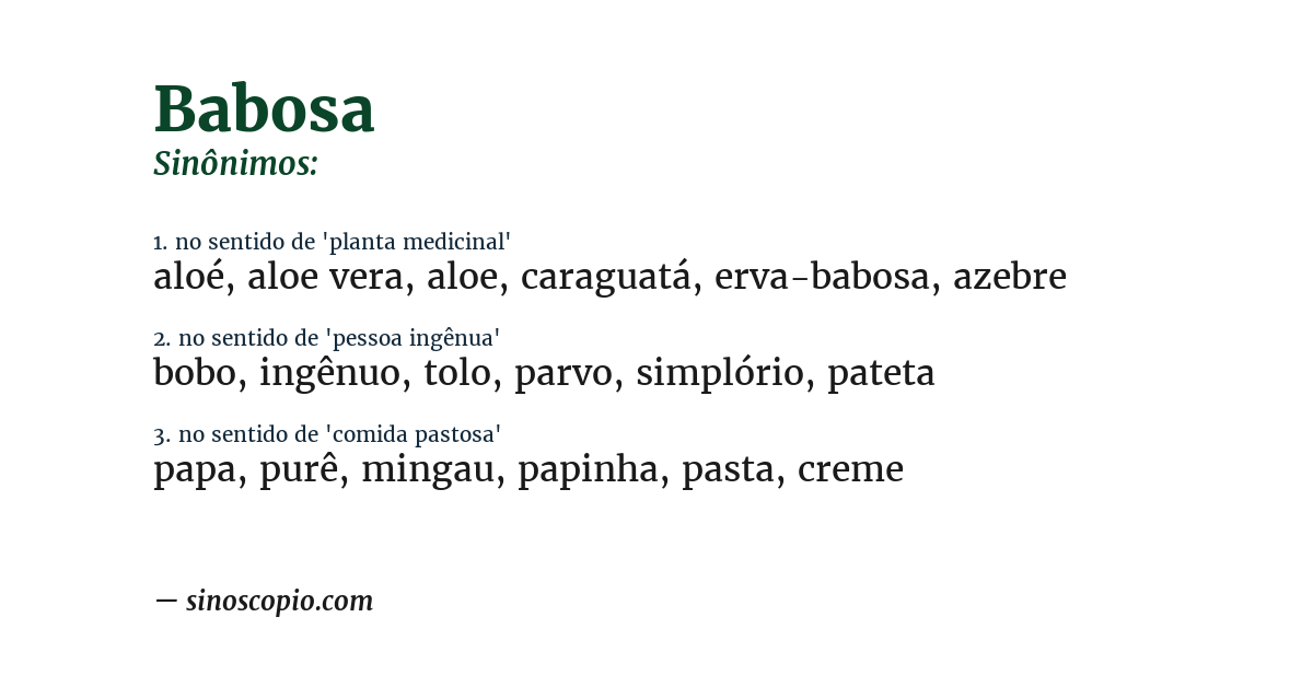 Sinônimo de babosa