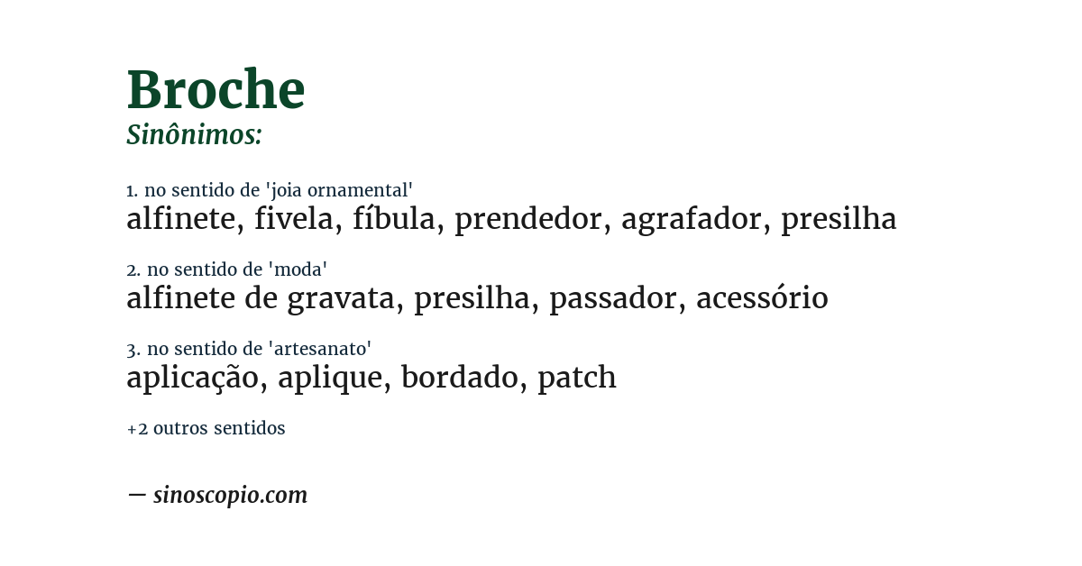 Sinônimo de broche