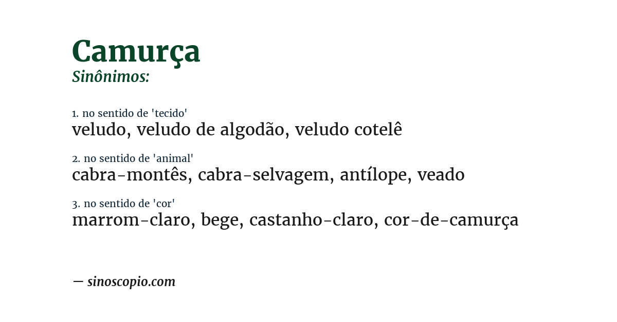 Sinônimo de camurça
