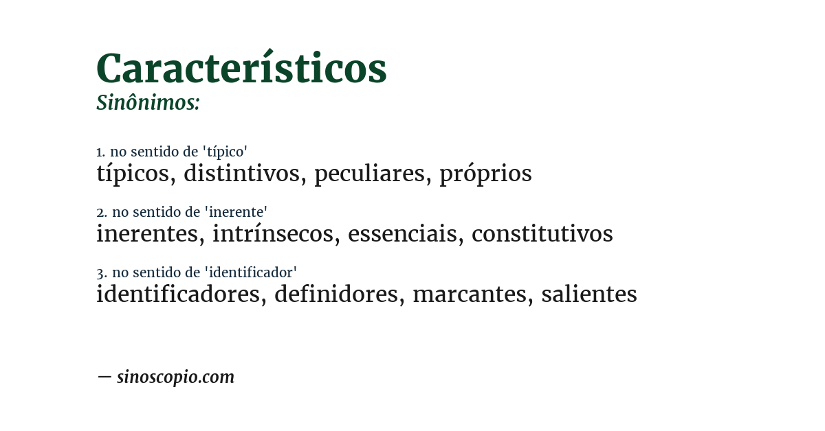Sinônimo de característicos