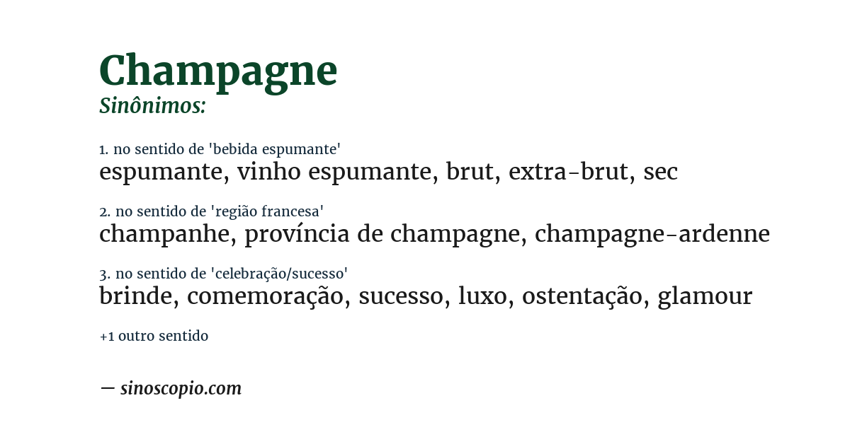 Sinônimo de champagne