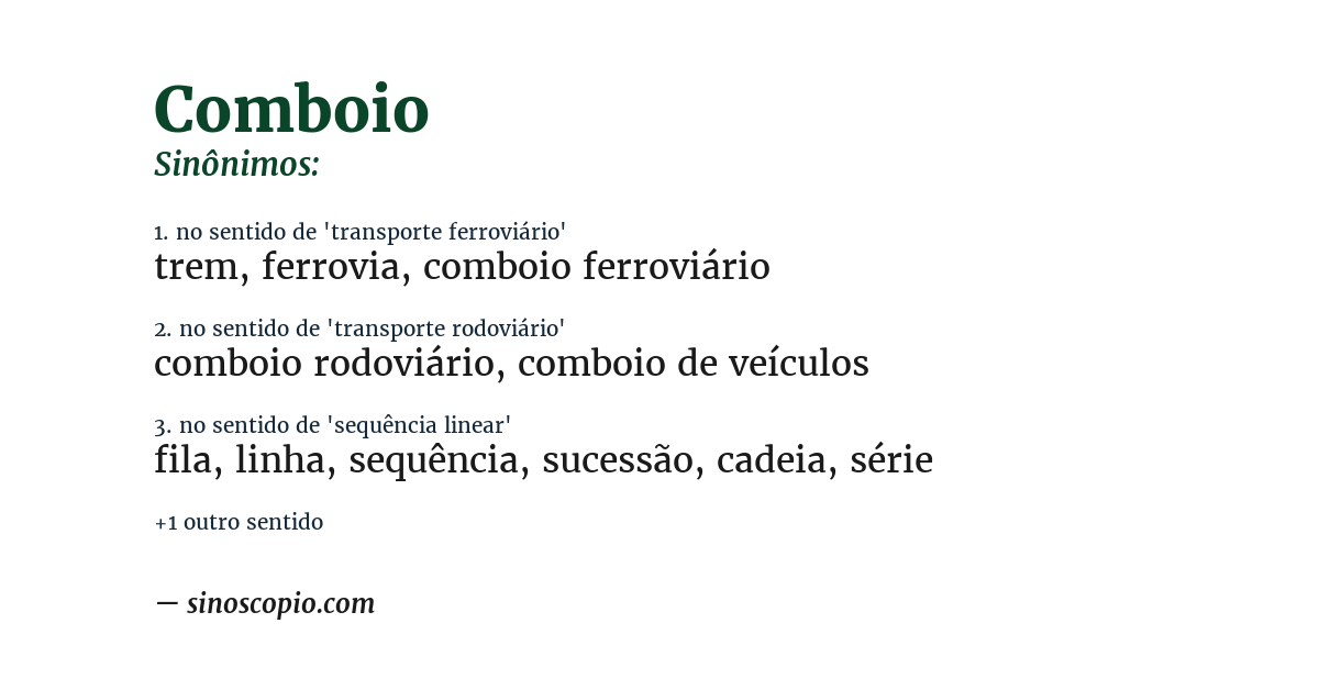 Sinônimo de comboio