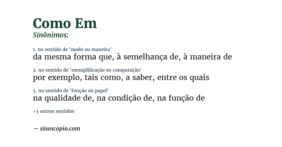 Sinônimo de como em