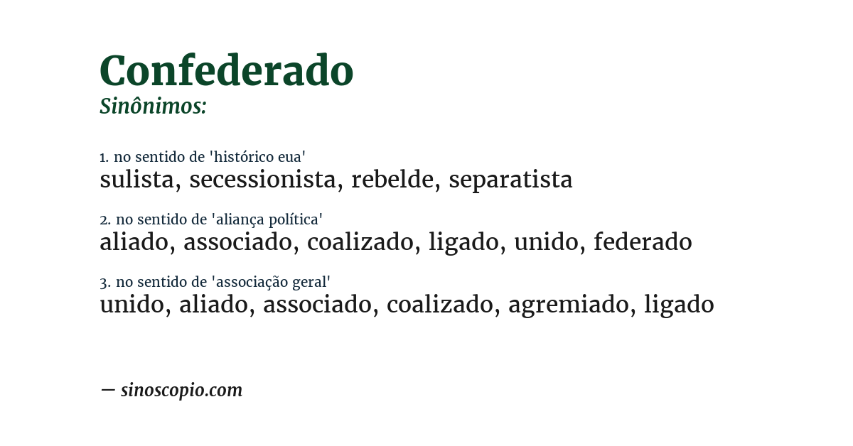 Sinônimo de confederado