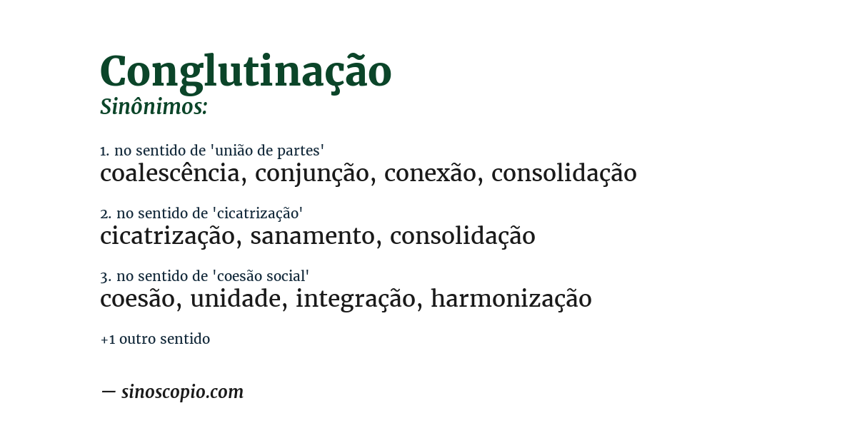 Sinônimo de conglutinação